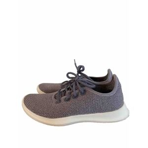 Allbirds Women’s Tree Runners Sneaker Lace-Up Light Blue Grey Knit Washable Sz 8